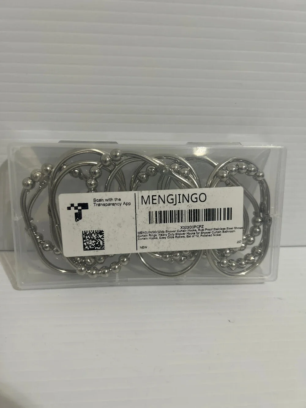 mengjingo 12-piece stainless steel shower curtain hooks rings chrome rust proof